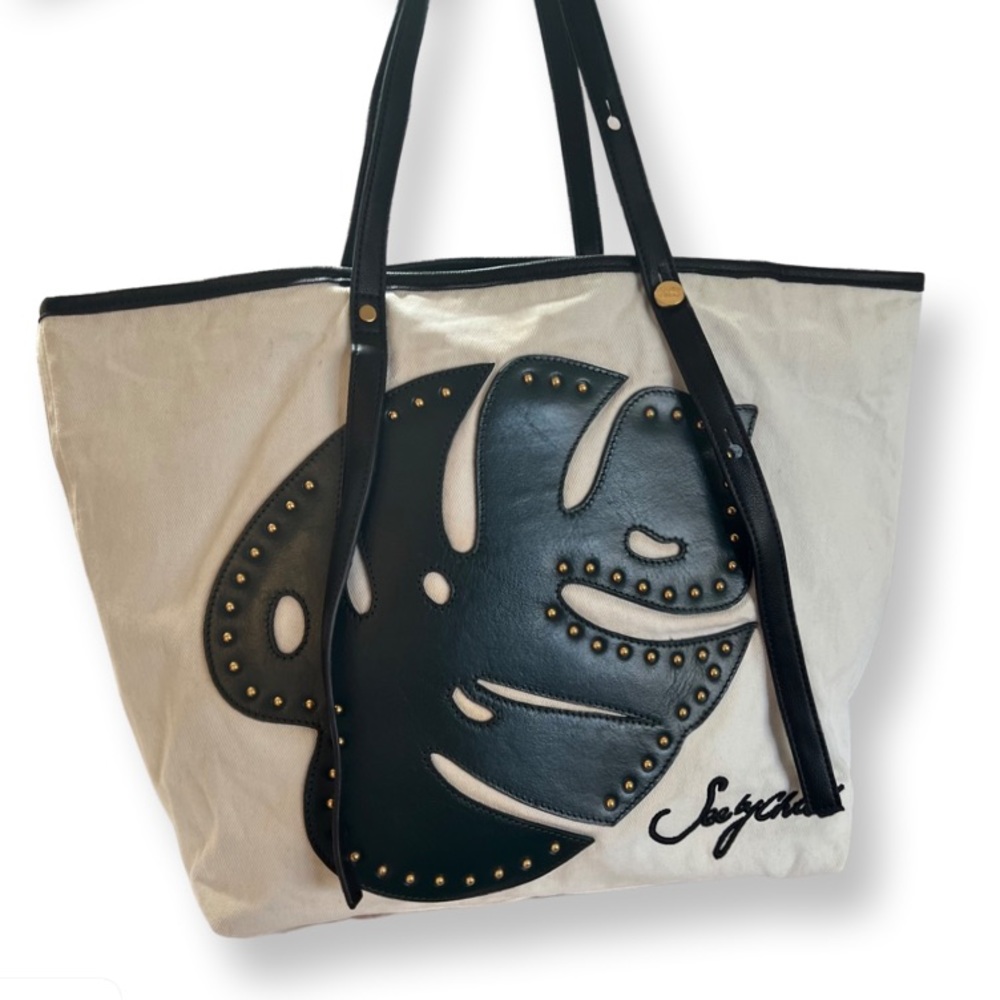 See by Chloe Andy Canvas Tote with Leather trim Extra Large